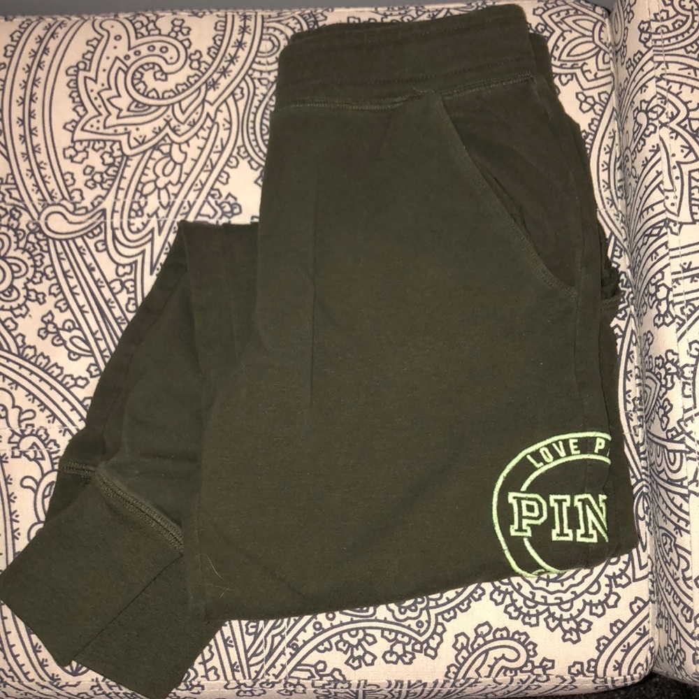 VS PINK Dark Green Sweats XS